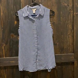 Striped sleeveless blouse